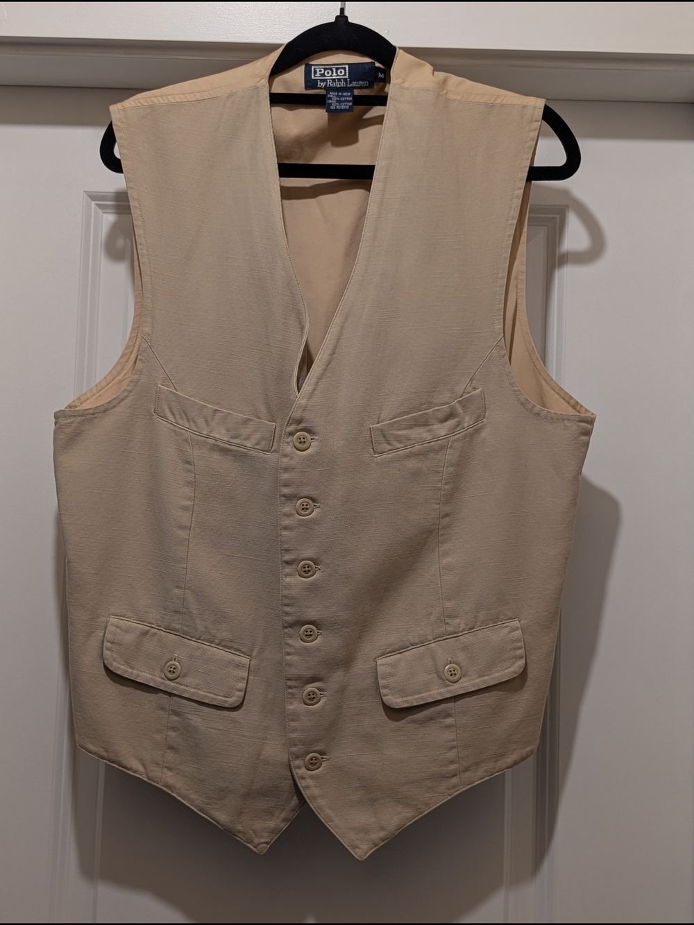 Vintage Polo Ralph Lauren beige chino vest from the 90's.